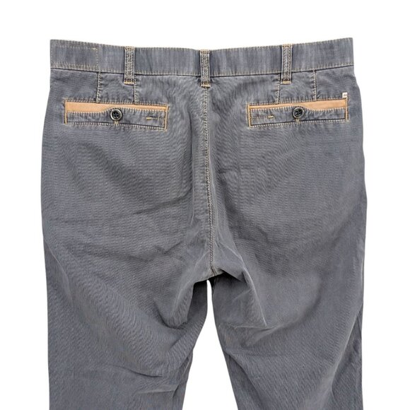 Meyer Diego Modern Chino Mens Blue Textured 5 Pocket Flat Front Pants Sz M 34x32 - Picture 4 of 13